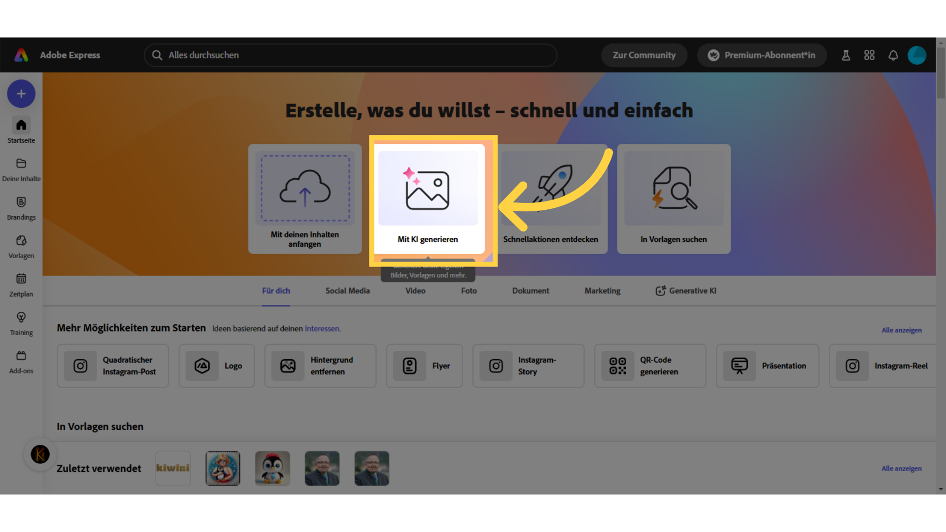 Adobe Express: Texteffekte generieren