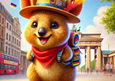 KI-generiertes Bild eines Quokka in Berlin.